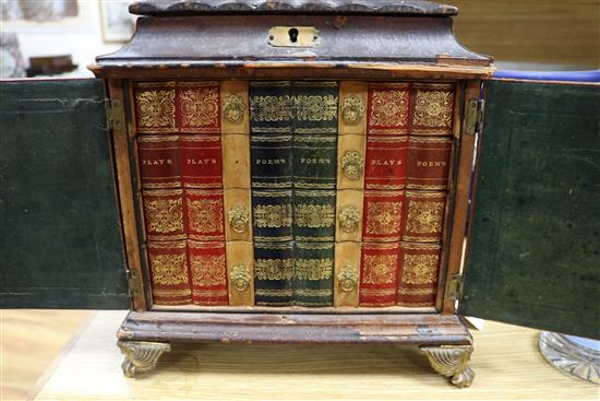 A William IV leather sewing and writing cabinet 32cm high x 29cm wide